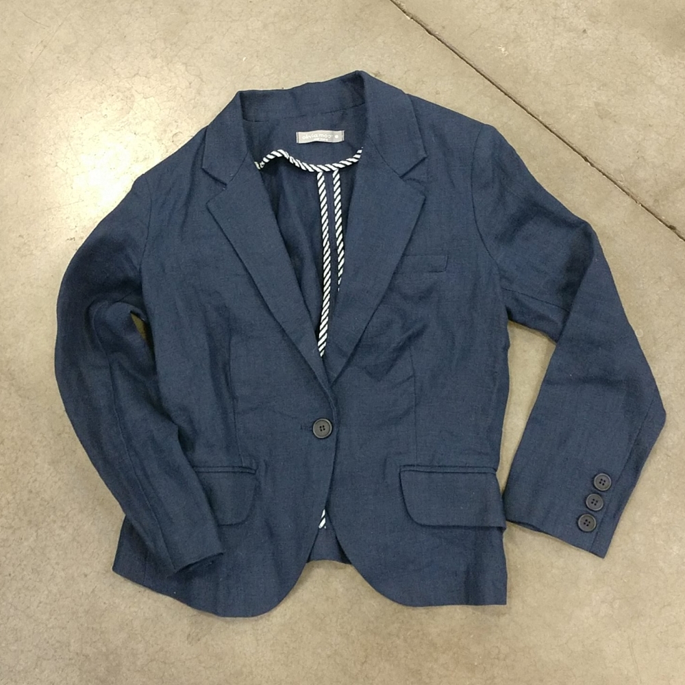 NWOT Olivia Moon Nordstrom Blue Linen Blazer M